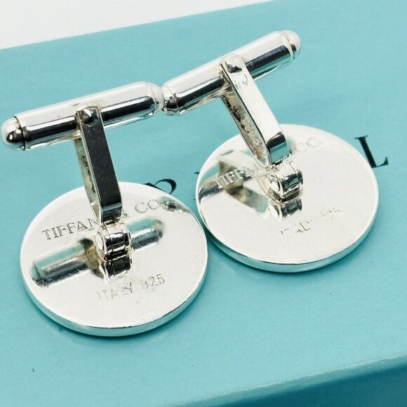 Tiffany Golf Hand Painted Enamel Cufflinks Vintage in Sterling Silver - Picture 6 of 7
